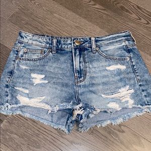 Ripped jean shorts